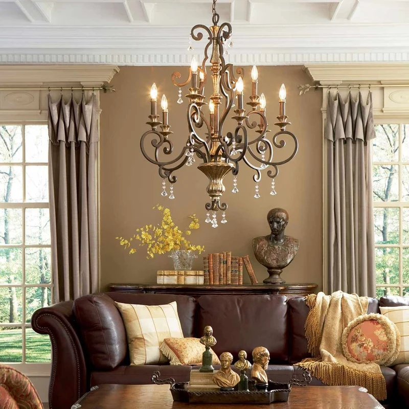Lustre Chandelier Baroque Bronze