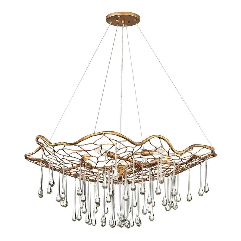 Lustre Contemporain Doré Gouttes
