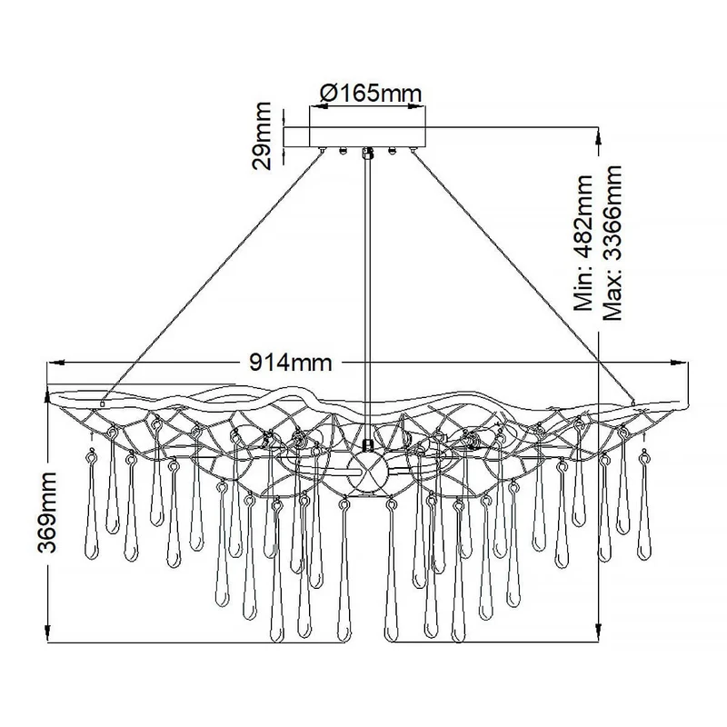 Lustre Contemporain Doré Gouttes