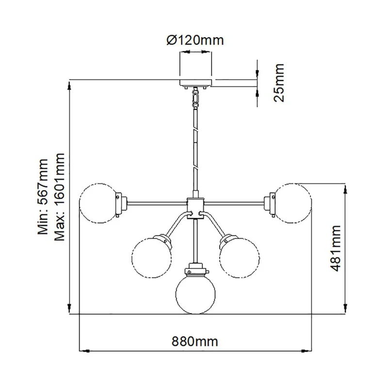 Lustre Globe Moderne pour Salon