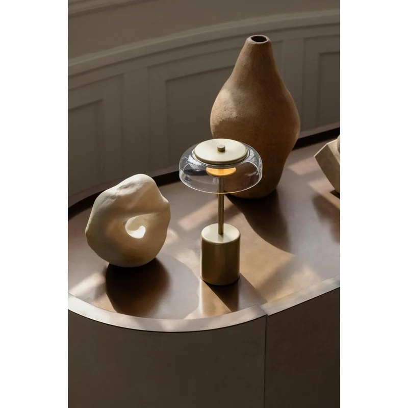 Blossi Mini Portable Bordlampe - Nuura (Nordic Gold, Klar, Genopladelig)