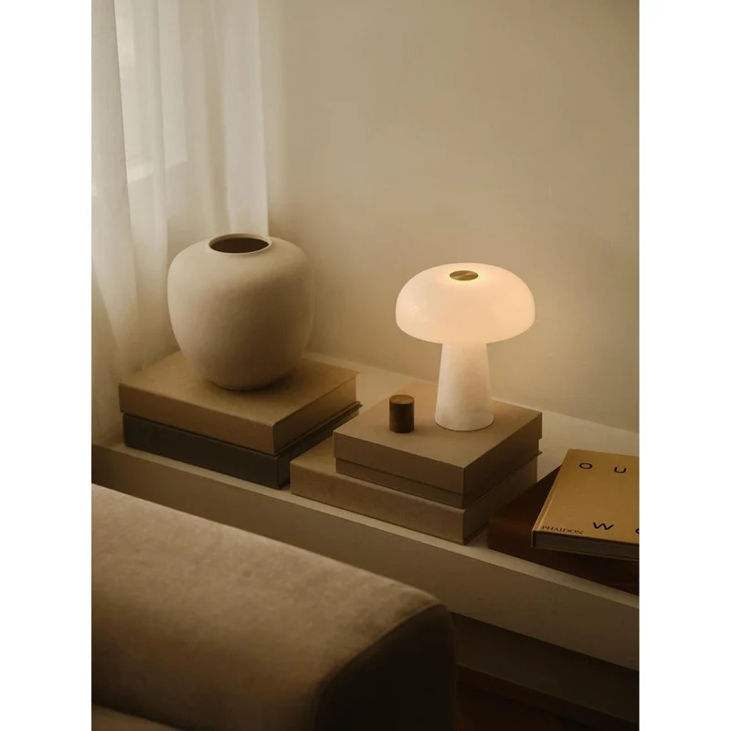 GLOSSY MINI BORDLAMPE HVID MARMOR