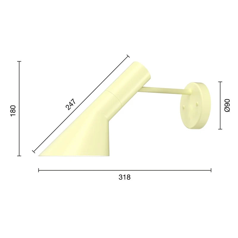 AJ - VÆGLAMPE UDEN LEDNING UDEN AFBRYDER - SOFT LEMON