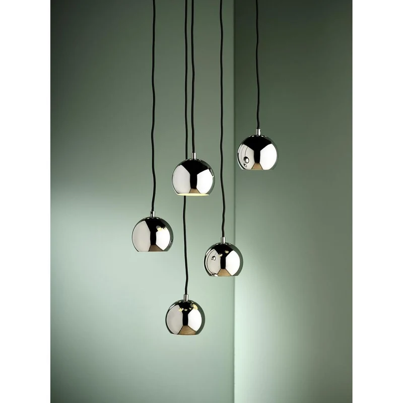 Ball Pendel Ø12 - Elegant matt krom-metallampe fra Frandsen