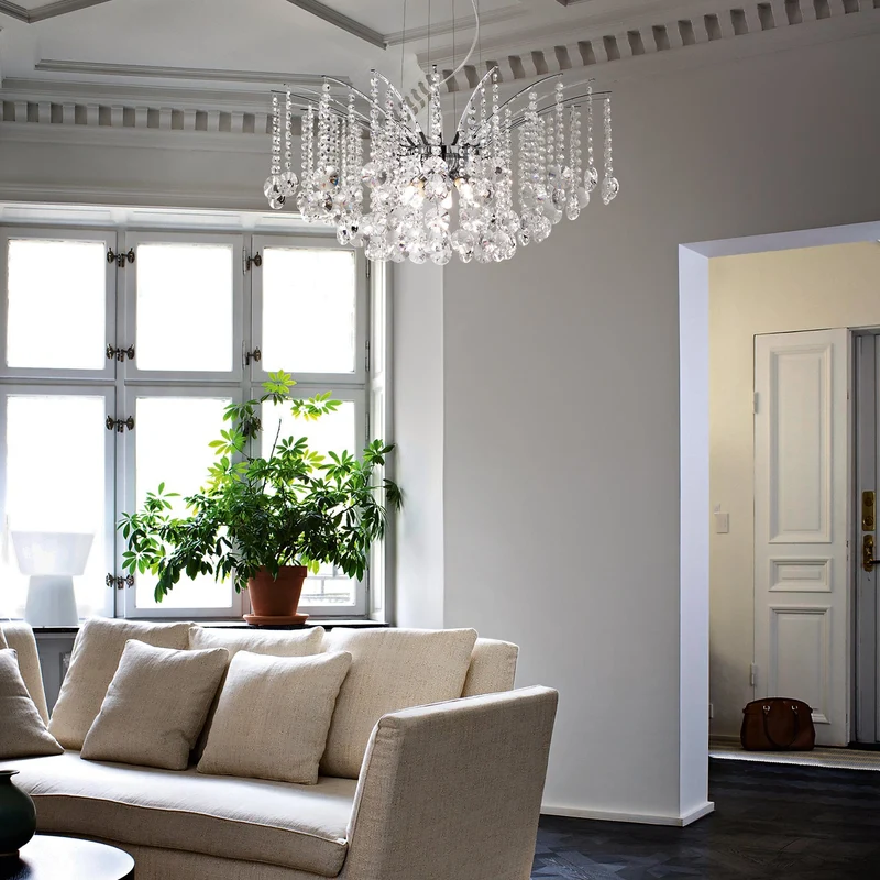 Lustre chrome cristal Salon