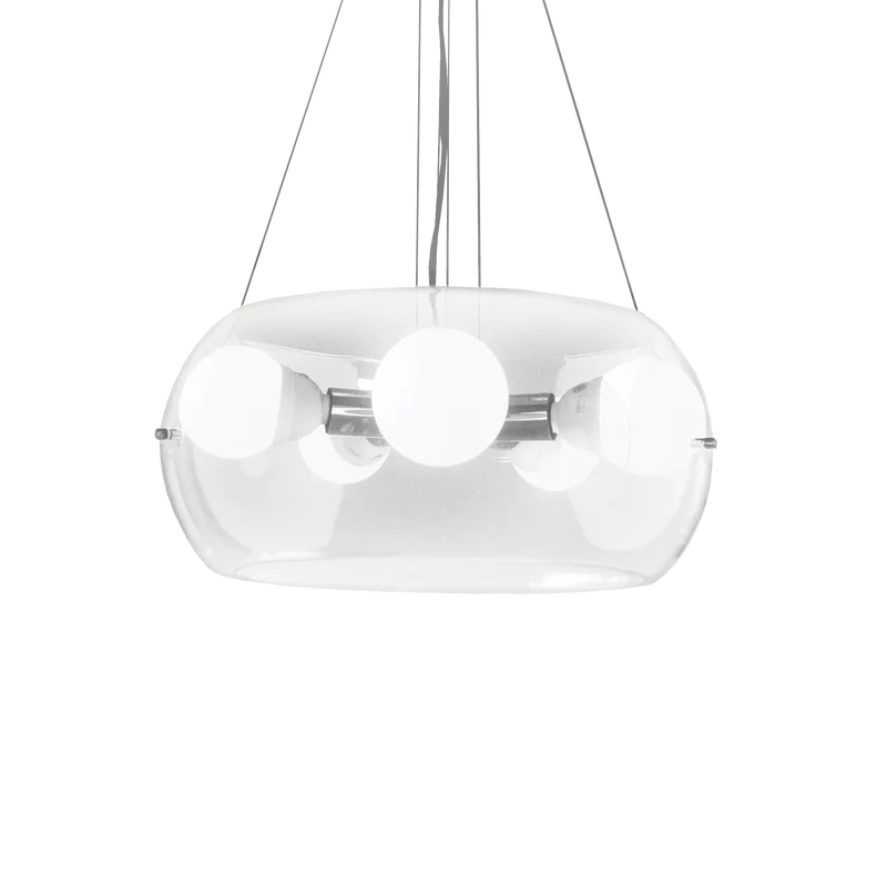 Suspension Ronde Verre Transparent Moderne Salon