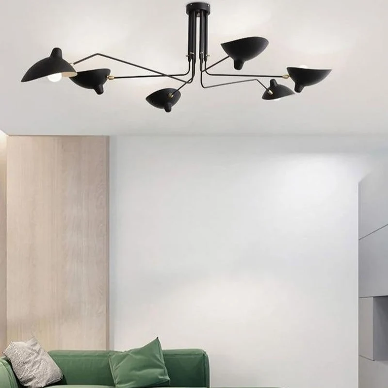 Grand Lustre Industriel Noir