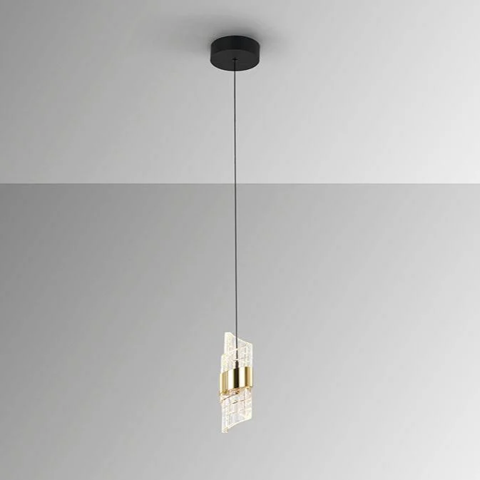 Suspension torsade luxe cristal or