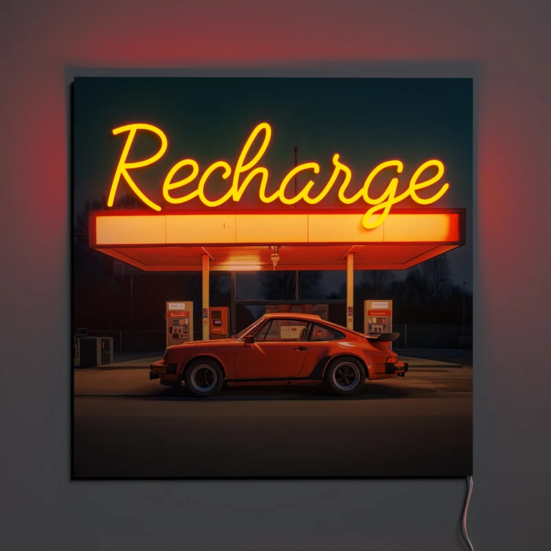 Recharge by Yellowpop Wonderland, signe en néon LED