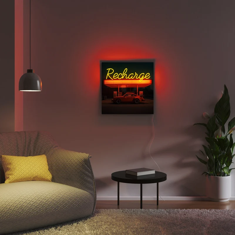 Recharge by Yellowpop Wonderland, signe en néon LED