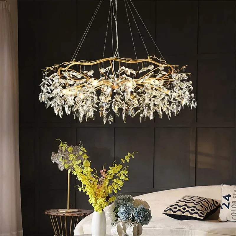 Lustre doré suspension 100cm salon
