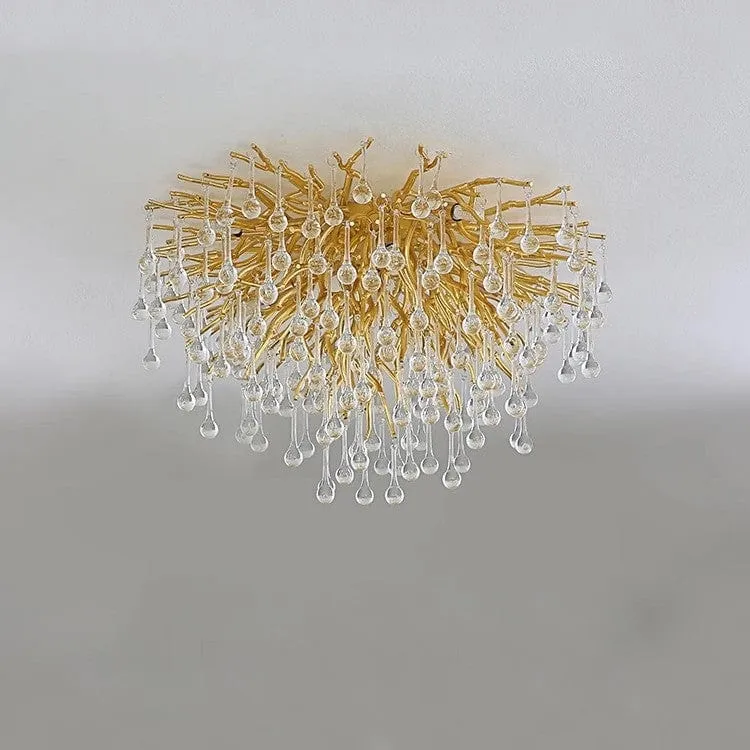 Plafonnier Salon LED Doré
