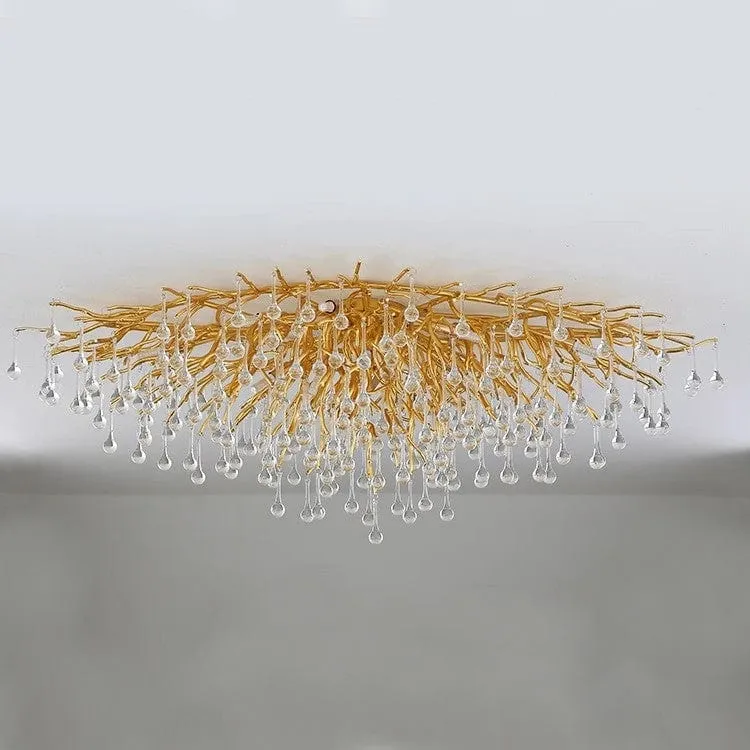 Plafonnier Salon LED Doré