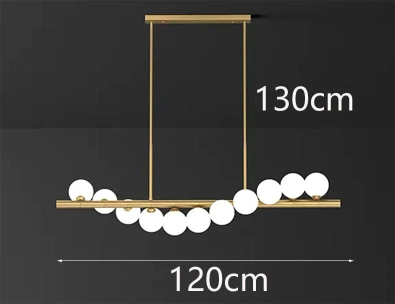 Lustre doré LED suspension design moderne salon