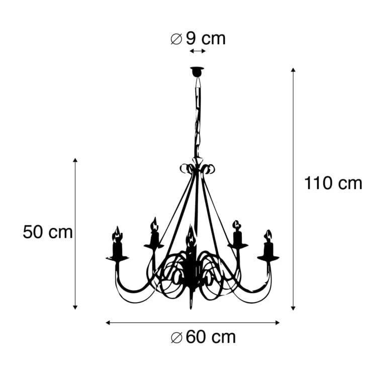 Suspension Lustre intelligent blanc 5 lumières