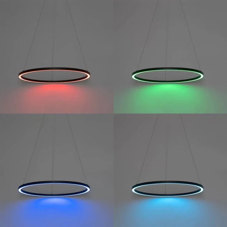 Suspension LED intelligente noire 80 cm