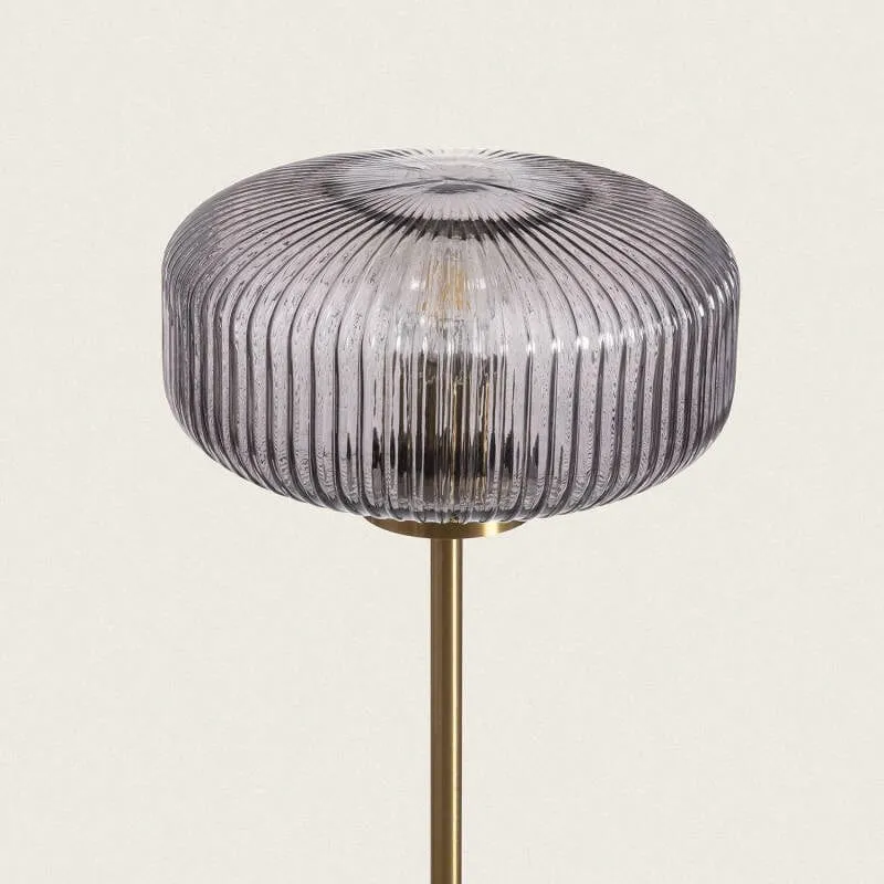 Lampadaire Doré et Verre