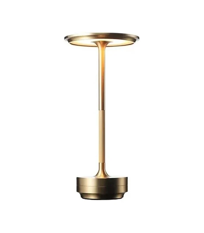 Opladelig LED Bordlampe - Guld, Touch-Dæmpbar, IP54