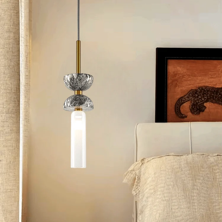Luminaire suspension marbre gris Chambre