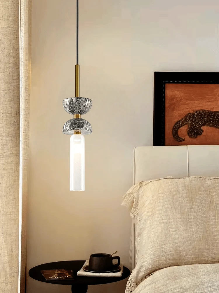 Luminaire suspension marbre gris Chambre