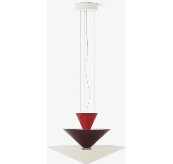 GIO LN14 - PENDEL Ø60 - VERMILION RED, DARK BURGUNDY OG ECRU WHITE