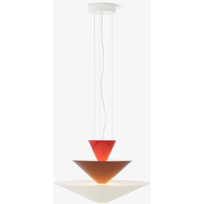 GIO LN14 - PENDEL Ø60 - VERMILION RED, DARK BURGUNDY OG ECRU WHITE