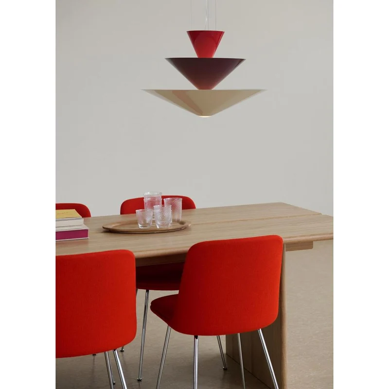 GIO LN14 - PENDEL Ø60 - VERMILION RED, DARK BURGUNDY OG ECRU WHITE