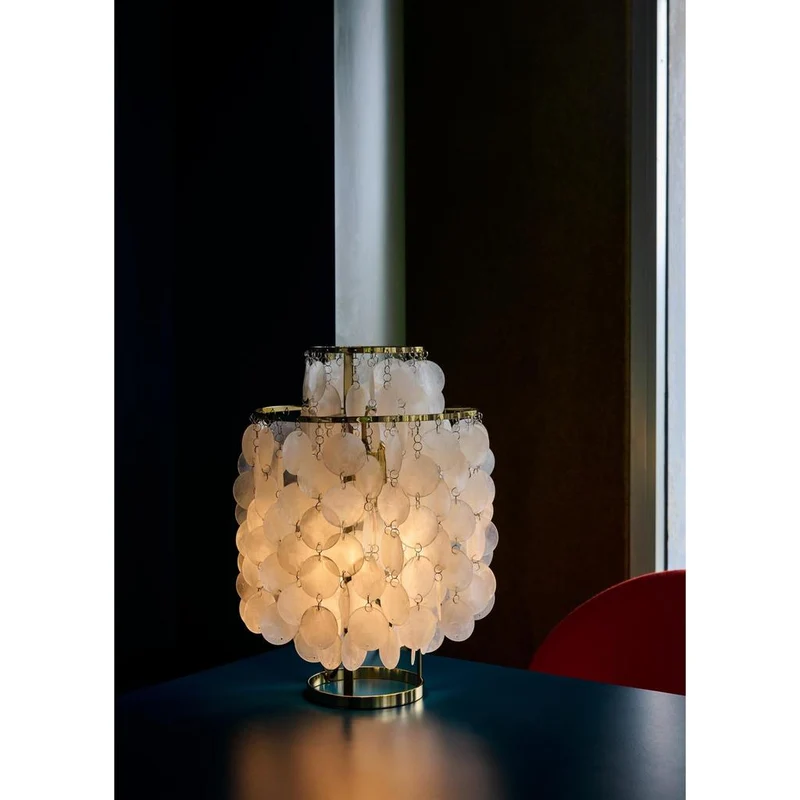 Verpan Fun 2TM Bordlampe - Brass/Messing & Perlemorsskaller | Skulpturel Design