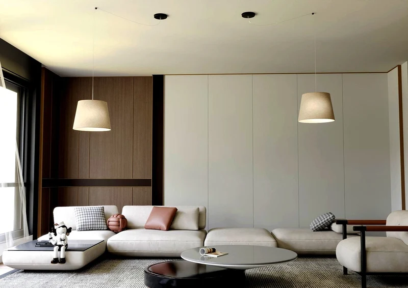 Abat jour en suspension gris pour Chambre