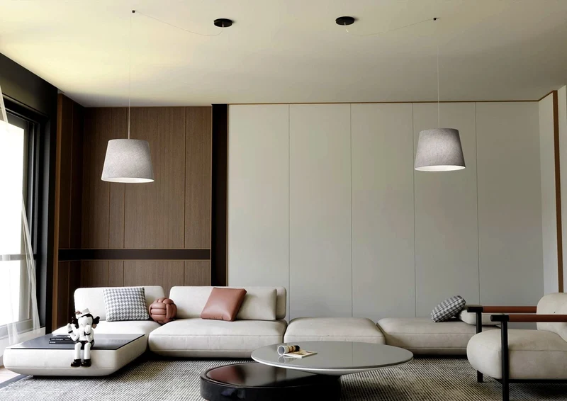 Abat jour en suspension gris pour Chambre