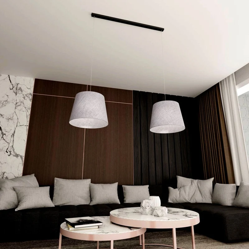 Abat jour en suspension gris Salon