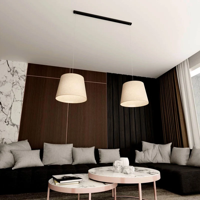 Abat jour en suspension gris Salon