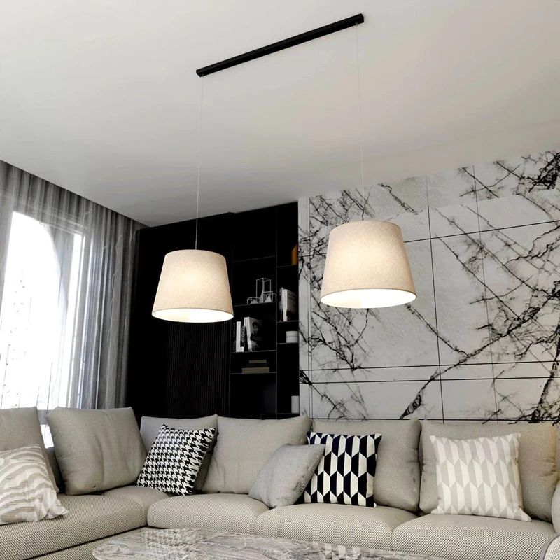 Abat jour en suspension gris Salon