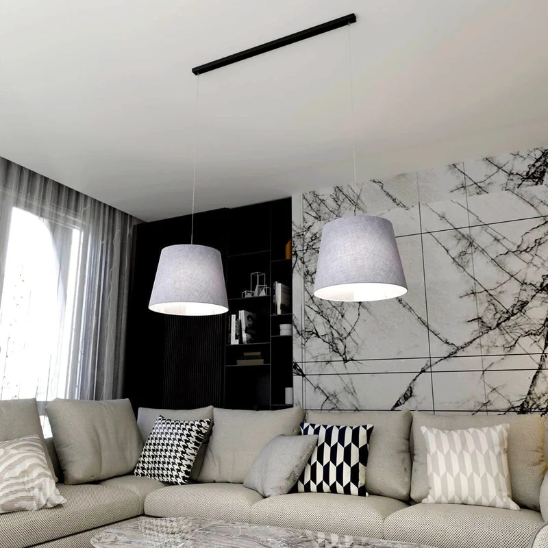 Abat jour en suspension gris Salon