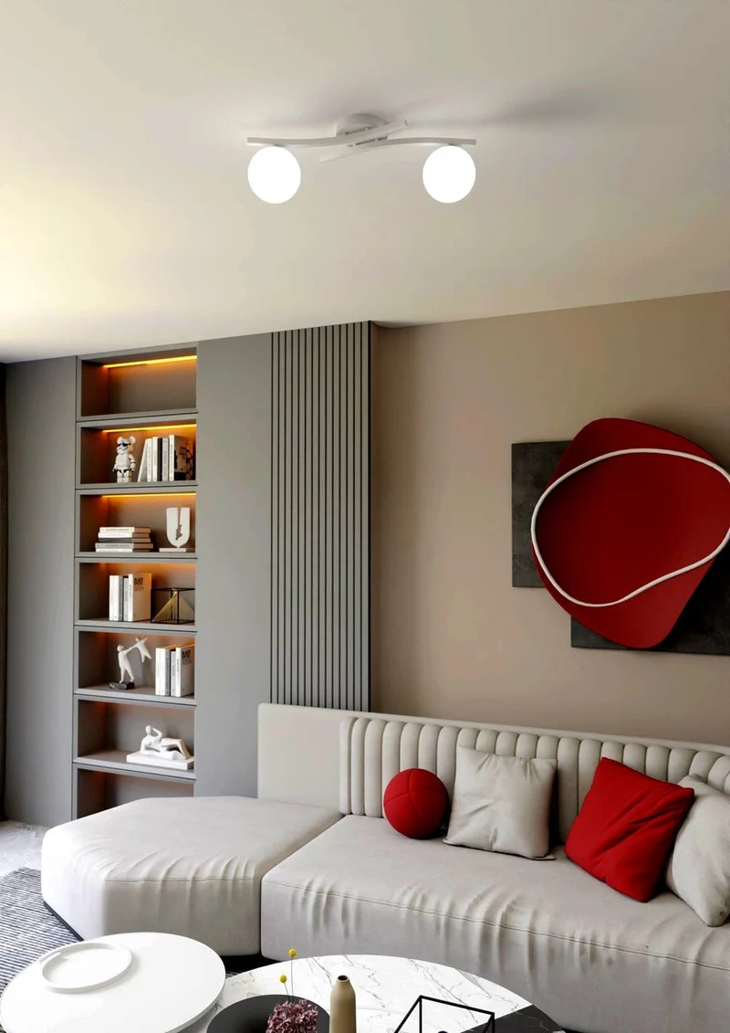 Plafonnier blanc design Salon