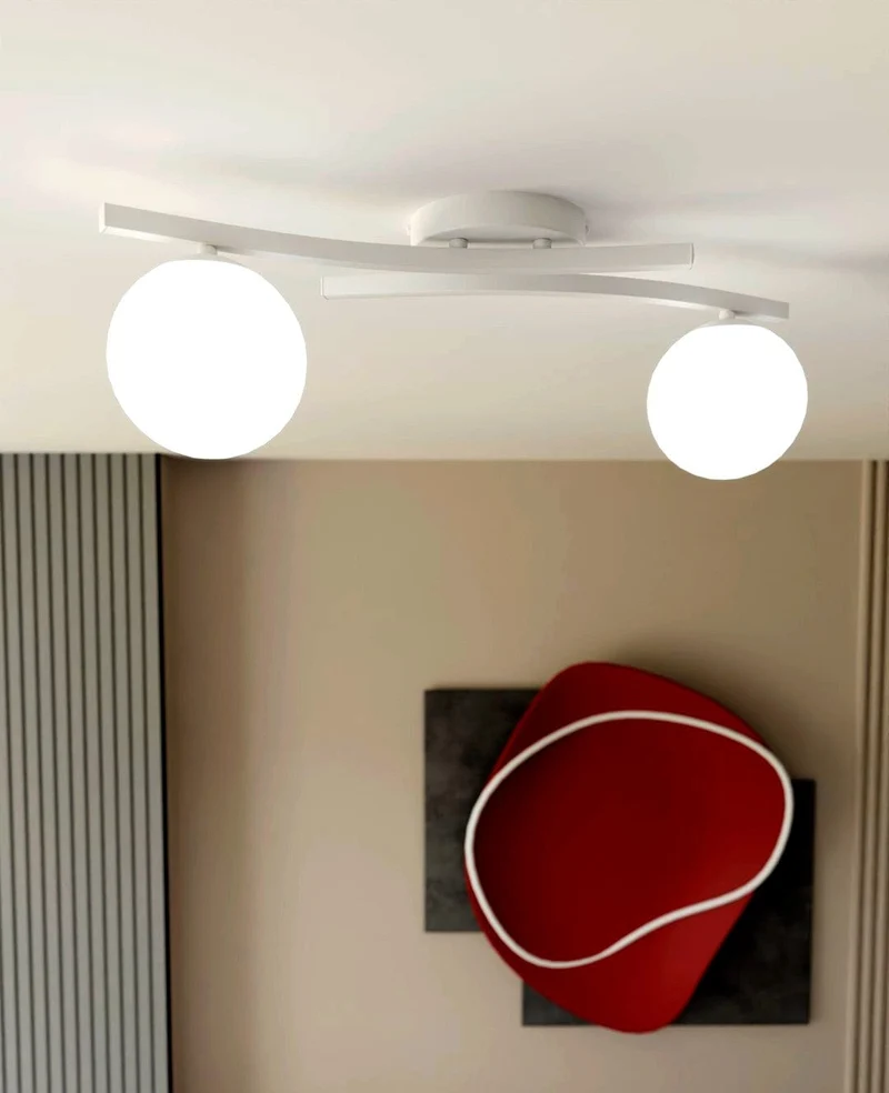 Plafonnier blanc design Salon