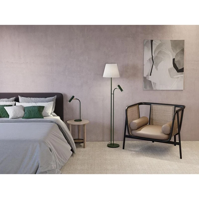 Slender - Bordlampe - Sort Struktur og Messing - Belid