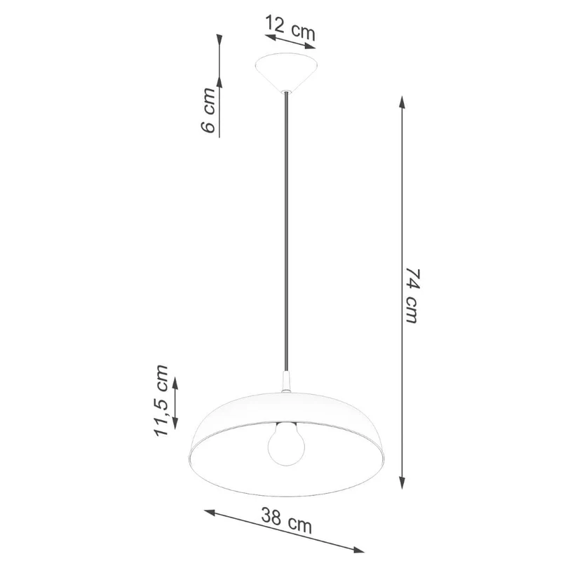 Suspension cuisine Ronde Métal Blanc Mat