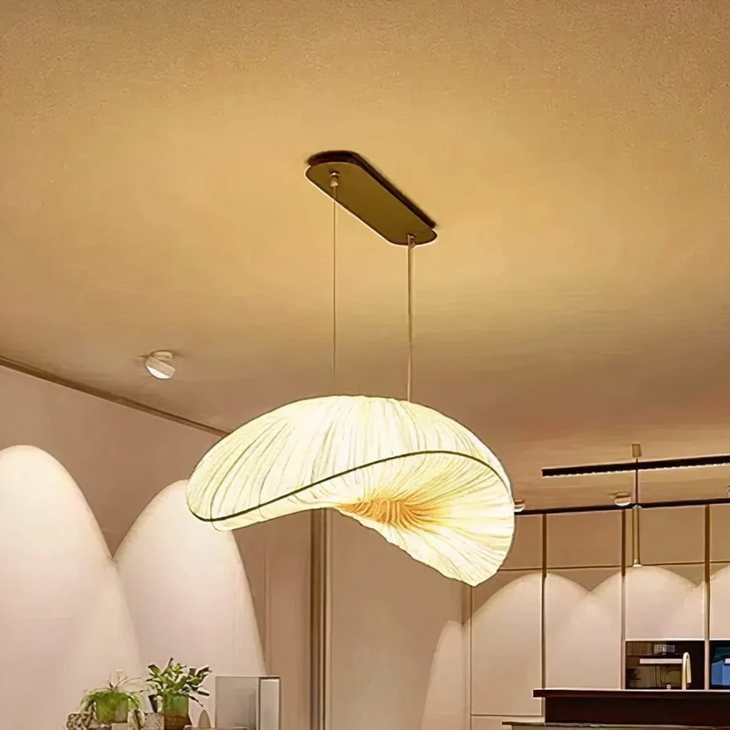 Lustre blanc en tissus et fer salon Chambre