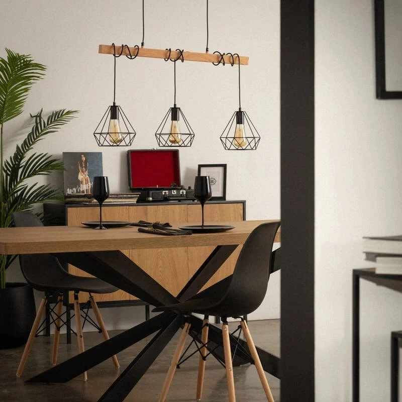 Suspension Scandinave métal noir Cuisine