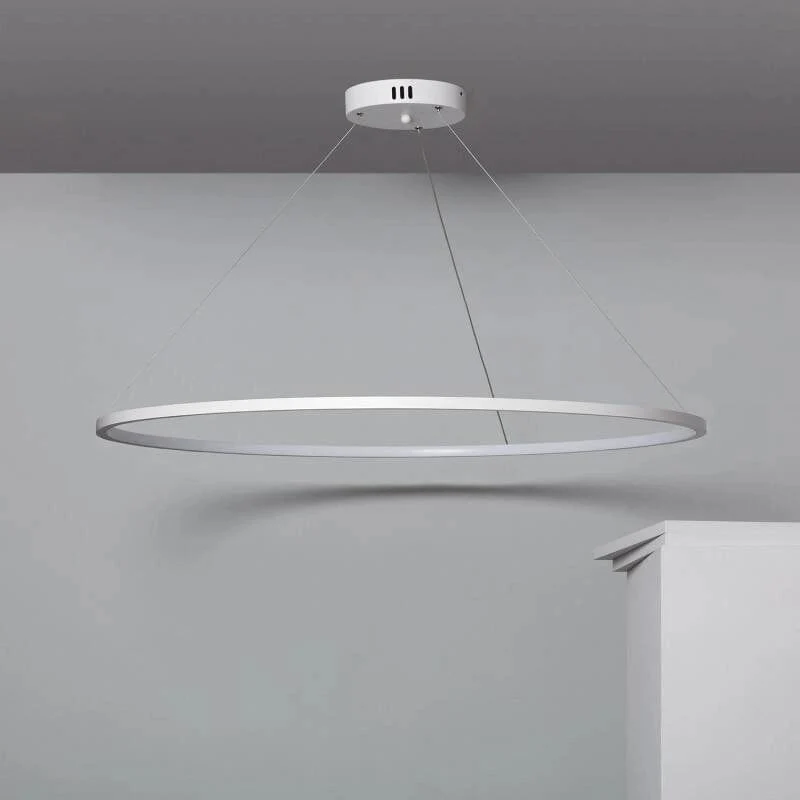 Suspension LED cercle blanc alu Cuisine