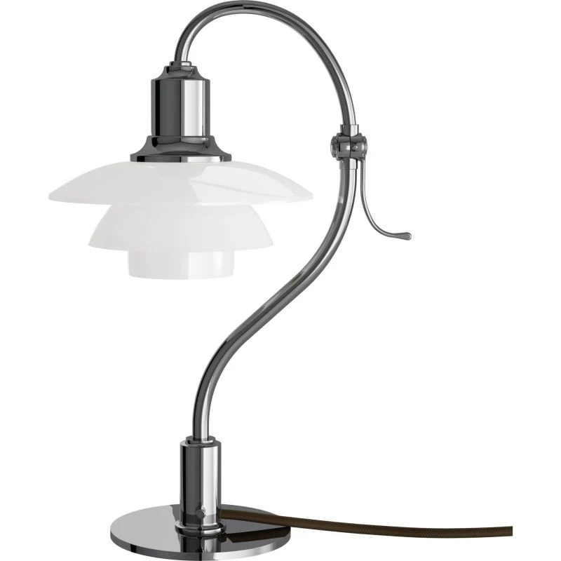 PH 2/2 - Question Mark Chrome Bordlampe - Chrome Plated/Glossy Opal Glass - LOUIS POULSEN