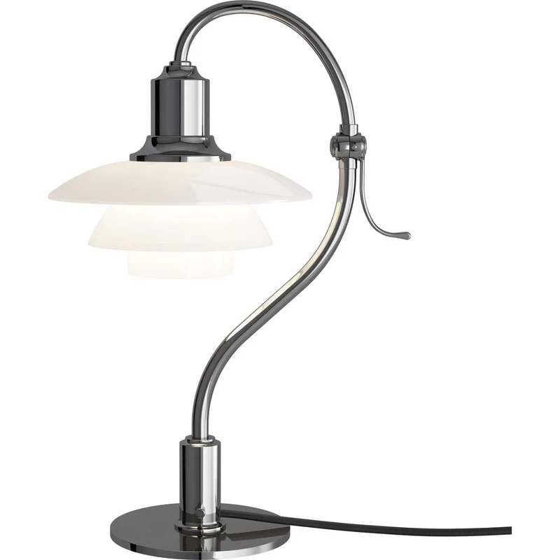 PH 2/2 - Question Mark Chrome Bordlampe - Chrome Plated/Glossy Opal Glass - LOUIS POULSEN