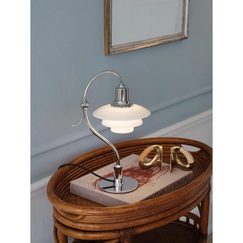 PH 2/2 - Question Mark Chrome Bordlampe - Chrome Plated/Glossy Opal Glass - LOUIS POULSEN