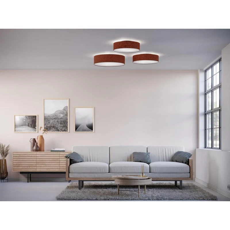 Soft Plafond Ø60 - loftslampe - Rustrød Uld