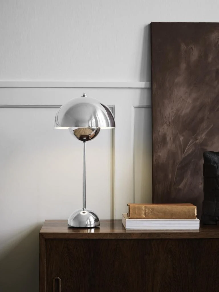 FLOWERPOT VP3 - BORDLAMPE - KROM PLATED