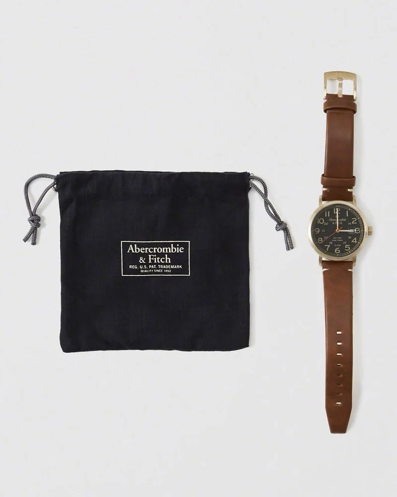 Leather-Strap Watch