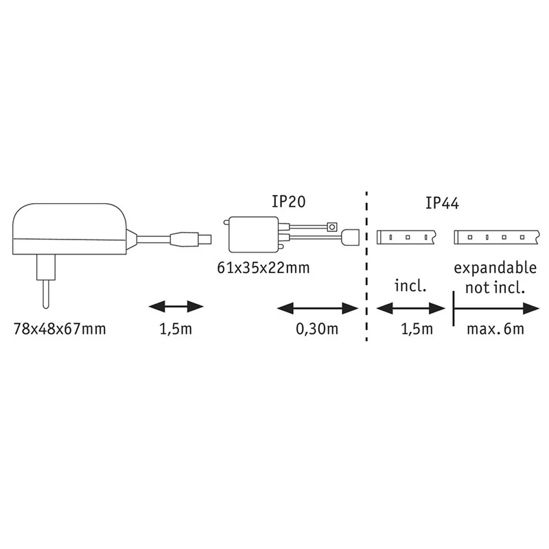 MaxLED Strip 250 Basis-Set Tageslichtweiß 1,5m
