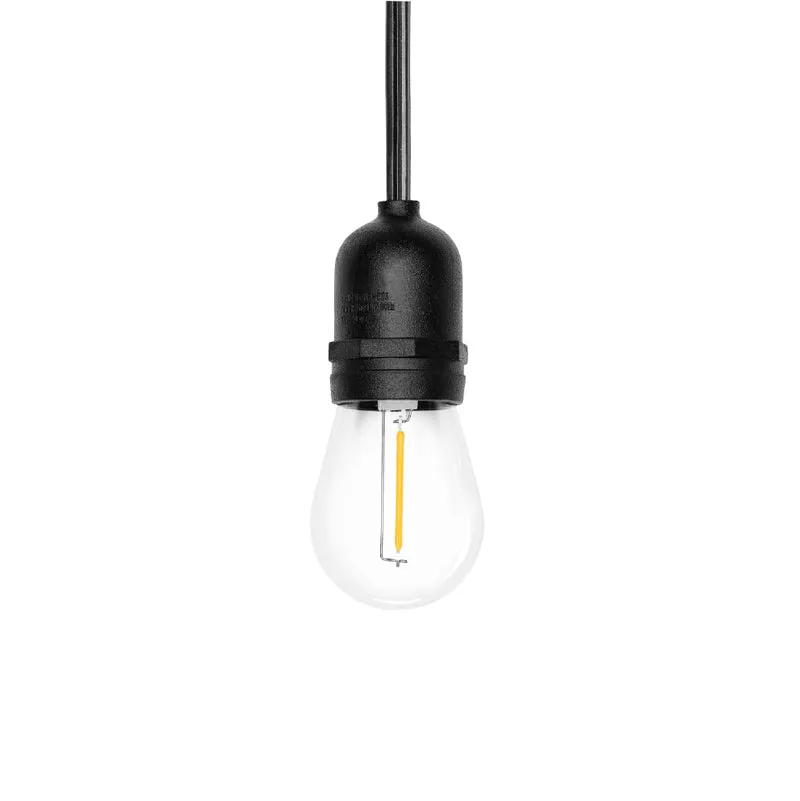 LEDVANCE 24-ft LED String Lights, Edison Shatterproof S14 Bulbs, Linkable, Indoor / Outdoor, IP65 Wet Rated, 2200K, Amber Glow, Extra Bulb Included
