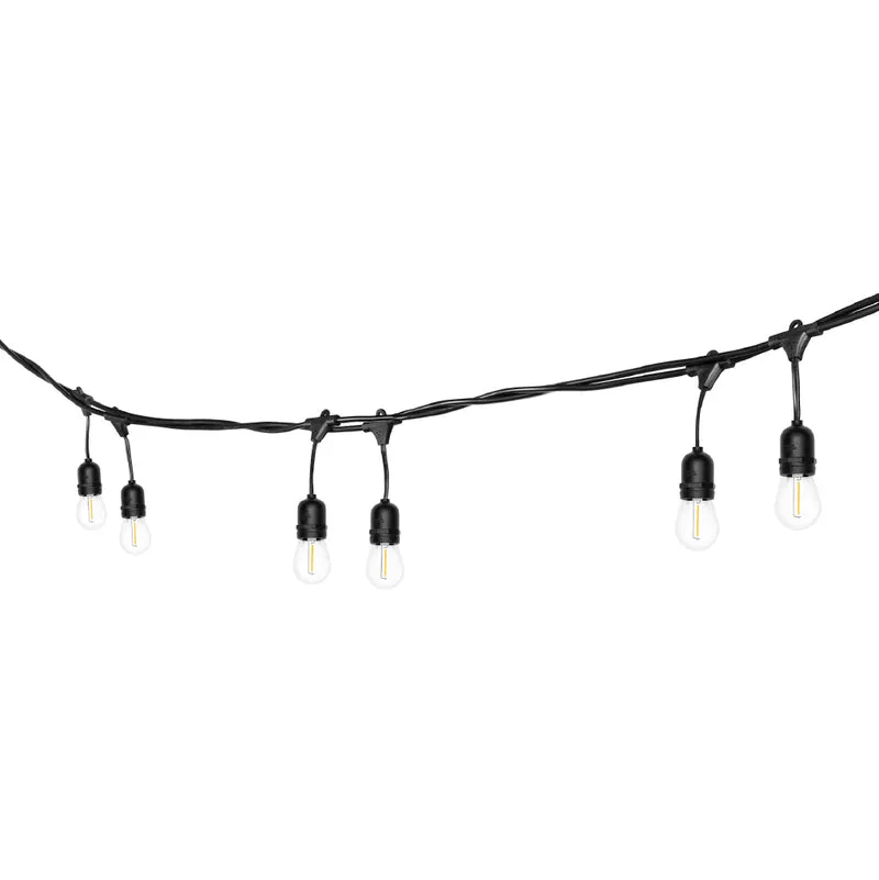 LEDVANCE 24-ft LED String Lights, Edison Shatterproof S14 Bulbs, Linkable, Indoor / Outdoor, IP65 Wet Rated, 2200K, Amber Glow, Extra Bulb Included